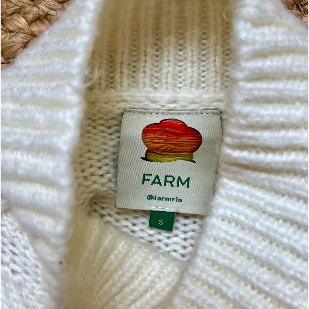 Farm Rio Cream turtleneck flower sweater - Picture 4 of 5